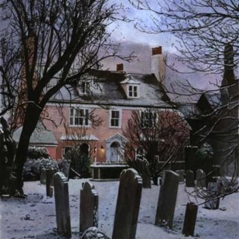 Pintura titulada "Snow, The Old Vicar…" por Ryepress - Colin Bailey, Obra de arte original, Oleo
