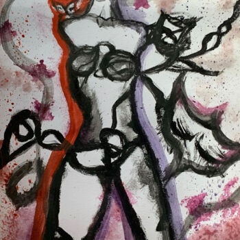 Painting titled "FEMME" by Rym Murtada, Original Artwork, Acrylic