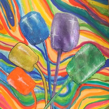 Painting titled "More Candy Please!" by Rym Murtada, Original Artwork, Acrylic