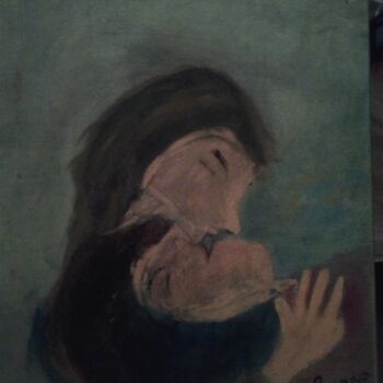 Painting titled "Roméo et Juliette" by Rynne, Original Artwork, Acrylic Mounted on Wood Stretcher frame