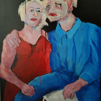 Painting titled "Complicité" by Maryse Coin (Ryse Kaïa), Original Artwork, Acrylic Mounted on Wood Stretcher frame