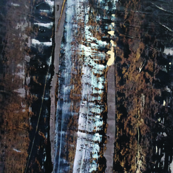 Peinture intitulée "Climbing artifacts" par Ryszard Pielesz, Œuvre d'art originale, Tempera