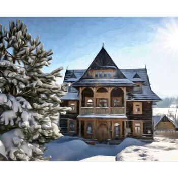 Fotografia zatytułowany „Dom Ludowy zimą” autorstwa Ryszard Stelmachowicz, Oryginalna praca, Fotografia cyfrowa