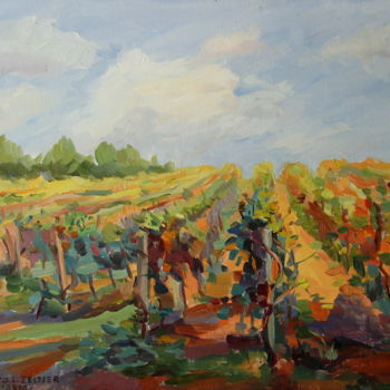 Painting titled "LES VIGNES" by Alexandra L. Zeltser, Original Artwork, Oil