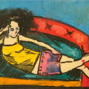 Pintura intitulada "Resting" por Rza Rzazadeh, Obras de arte originais, Pastel