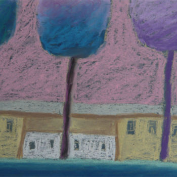Dessin intitulée "3 дерева" par Sergei Burmanov, Œuvre d'art originale, Pastel