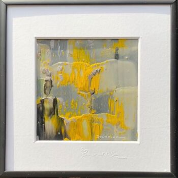 Картина под названием ""Black & Yellow"" - Sophie Duchaine, Подлинное произведение искусства, Энкаустический Установлен на к…