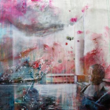"Le bain" başlıklı Tablo Sophie Garapon tarafından, Orijinal sanat, Petrol Ahşap Sedye çerçevesi üzerine monte edilmiş