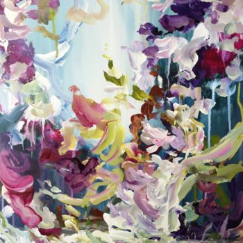 Pintura titulada "Magic garden. Abstr…" por Sveta Osborne, Obra de arte original, Acrílico Montado en Bastidor de camilla de…