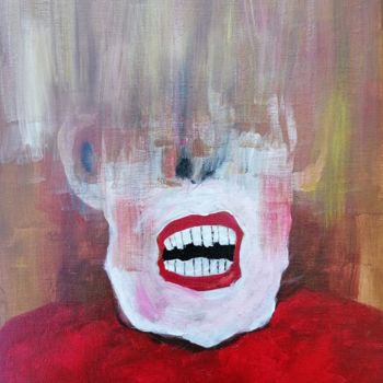 Painting titled "Le visage fuyant" by Sébastien Sautron, Original Artwork, Acrylic