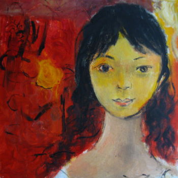 Painting titled "Dancing Hair" by Sheila, Original Artwork, Oil