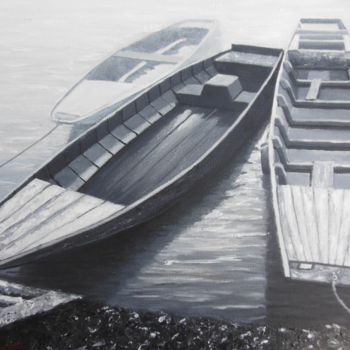 제목이 "Barques sur la Loir…"인 미술작품 S-Valques로, 원작, 아크릴