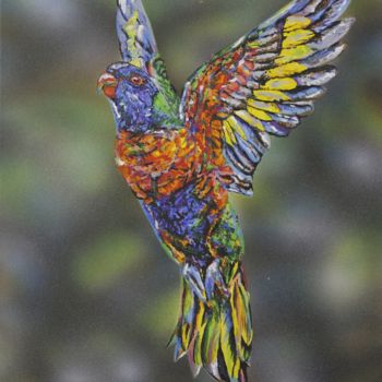 Картина под названием "“Hope” Rainbow Lori…" - Susan Willemse, Подлинное произведение искусства, Акрил Установлен на Деревян…