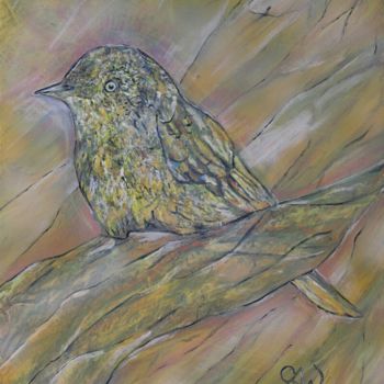 Painting titled "Thornbill" by Susan Willemse, Original Artwork, Acrylic Mounted on Wood Stretcher frame