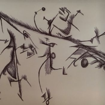 Desenho intitulada "Bic 3" por Sarah Maillard Lichtenstejn, Obras de arte originais, Caneta de gel