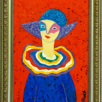 Картина под названием "Арлекин 1 50х70" - Lilian Harts, Подлинное произведение искусства, Масло Установлен на Деревянная рам…