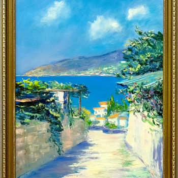 Painting titled "Сиракузы" by Lilian Harts, Original Artwork, Oil Mounted on Wood Stretcher frame