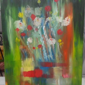 Peinture intitulée "fleurs-oubliées-2.j…" par Saadi, Œuvre d'art originale, Huile