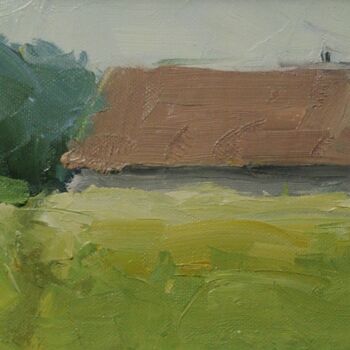 Painting titled "Barn" by Saash, Original Artwork, Oil