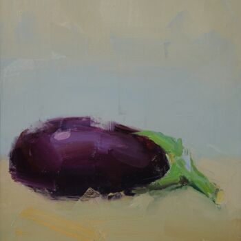 Картина под названием "Eggplant" - Saash, Подлинное произведение искусства, Масло Установлен на Деревянная рама для носилок