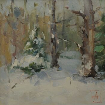 Painting titled "Winter/" by Saash, Original Artwork, Oil