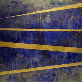 Malarstwo zatytułowany „Gold Line” autorstwa Sab Wisniewsky, Oryginalna praca, Akryl
