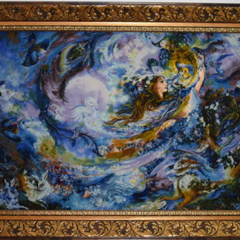 Arte tessile intitolato "Tableau tapis fait…" da Fariba Ahmadi, Opera d'arte originale, arazzo
