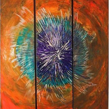 Painting titled "CHAKRAS" by Sabbeda, Original Artwork, Acrylic Mounted on Wood Stretcher frame