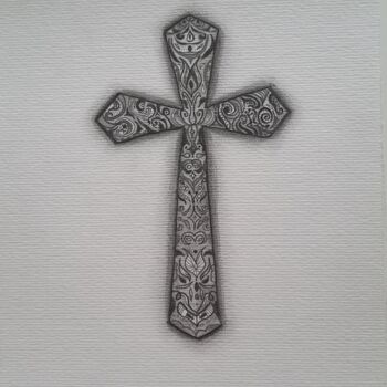 Dessin intitulée "Croix" par Sab Lec, Œuvre d'art originale, Crayon