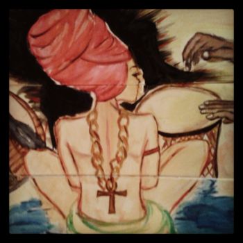 Painting titled "afroQueen" by Sabb-Saab, Original Artwork