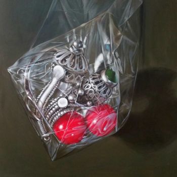 Painting titled "Wrapped jewelry" by Sabin&Catalina Chintoan, Original Artwork, Acrylic