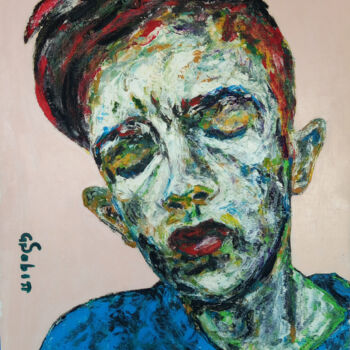 Картина под названием "Boy 2" - Sabin, Подлинное произведение искусства, Акрил Установлен на картон