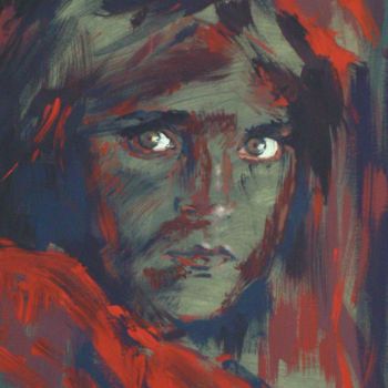 Pittura intitolato "bambina afghana" da Sabina Fara, Opera d'arte originale, Olio
