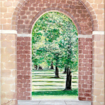 Painting titled "Arch Walls at the E…" by Sabina Faynberg, Original Artwork, Gouache