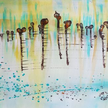 Schilderij getiteld "rhythm nature" door Sabina Kiss, Origineel Kunstwerk, Acryl