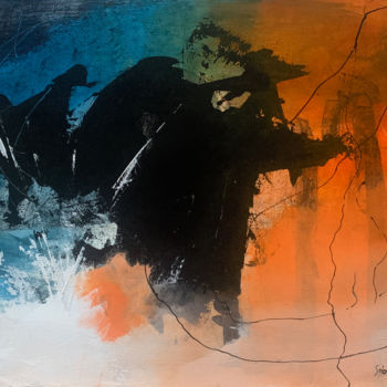 Malerei mit dem Titel "Nachtgestalten" von Sabè, Original-Kunstwerk, Acryl