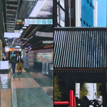 Collages intitulée "TOKYO DESSUS DESSOUS" par Sabine Christin, Œuvre d'art originale