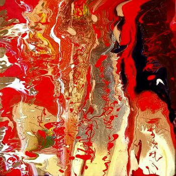 Картина под названием "Fiery" - Sabine Deluze, Подлинное произведение искусства, Акрил