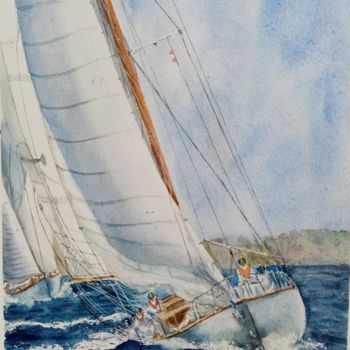 Painting titled "Heading For Victory" by Sabine Dumont De Lalande, Original Artwork, Watercolor