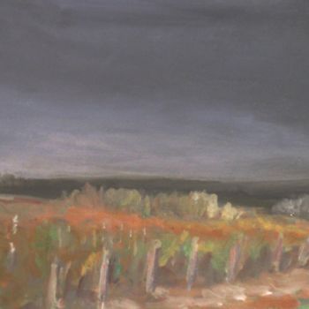 Pittura intitolato "vigne, automne" da Sabine Dutilh, Opera d'arte originale, Olio