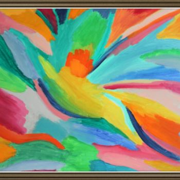 Painting titled "Fleur" by Sabine Gilles, Original Artwork, Acrylic