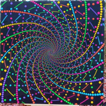 Картина под названием "Rainbow Energy" - Sabine Giniaux (MandaLife), Подлинное произведение искусства, Акрил Установлен на Д…