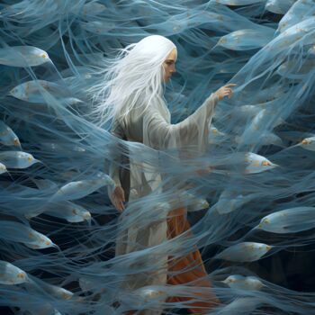 Arts numériques intitulée "Subconscious Sea II" par Sabine Glardon, Œuvre d'art originale, Image générée par l'IA