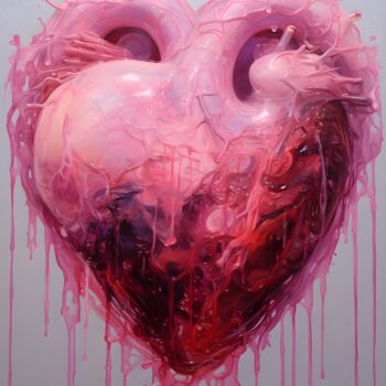 "Bloody Heart" başlıklı Dijital Sanat Sabine Glardon tarafından, Orijinal sanat, AI tarafından oluşturulan görüntü