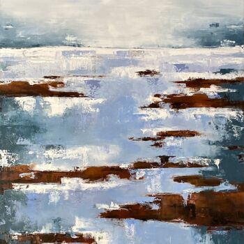 Painting titled "Reflections" by Sabine Kay, Original Artwork, Oil Mounted on Wood Stretcher frame