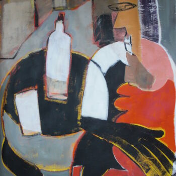 Painting titled "boire-un-petit-coup…" by Sabine Maffre, Original Artwork