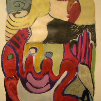 Painting titled "a-coeur-et-a-clown.…" by Sabine Maffre, Original Artwork