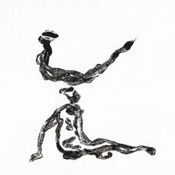 Printmaking titled "Danseurs 2" by Sabine Maggiani, Original Artwork, Monotype