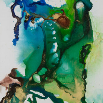 Malerei mit dem Titel "Sarracenia" von Sabine Vandermouten (Sabine.V), Original-Kunstwerk, Tinte