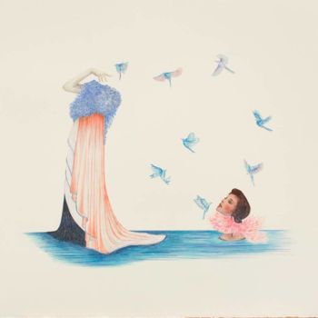 Rysunek zatytułowany „Après nous le déluge” autorstwa Sabine Delahaut, Oryginalna praca